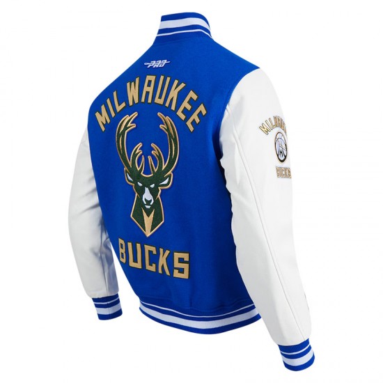 Milwaukee Bucks 2024/25 City Edition Chenille Blue Varsity Jacket