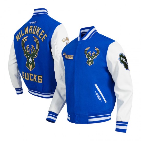 Milwaukee Bucks 2024/25 City Edition Chenille Blue Varsity Jacket