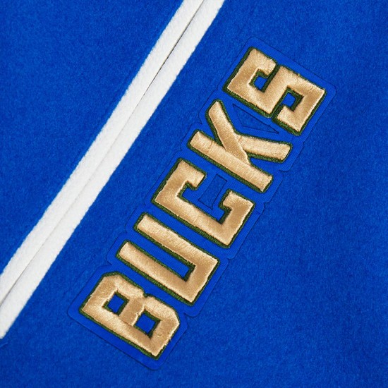 Milwaukee Bucks 2024/25 City Edition Chenille Blue Varsity Jacket
