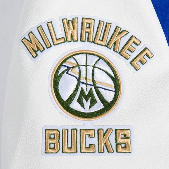 Milwaukee Bucks 2024/25 City Edition Chenille Blue Varsity Jacket