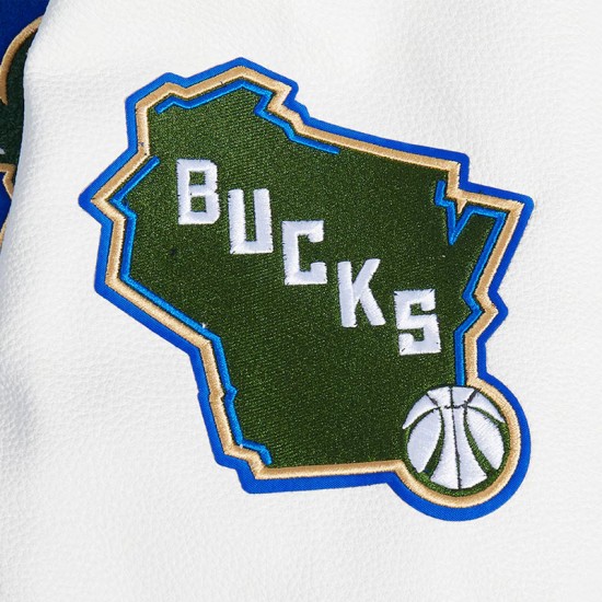 Milwaukee Bucks 2024/25 City Edition Chenille Blue Varsity Jacket