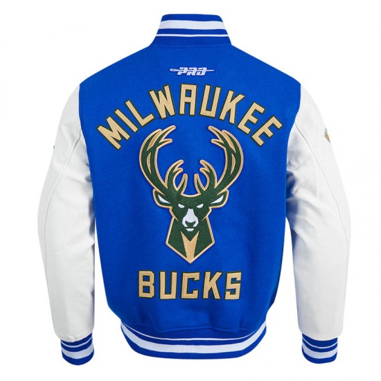Milwaukee Bucks 2024/25 City Edition Chenille Blue Varsity Jacket