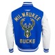 Milwaukee Bucks 2024/25 City Edition Chenille Blue Varsity Jacket