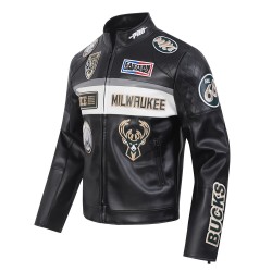 Milwaukee Bucks Men's Moto Jacket Milwaukee Bucks Men's Moto Jacket