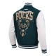 Milwaukee Bucks Team Badge Classic Rib Varsity Jacket