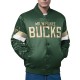 Milwaukee Bucks Triple Option Varsity Satin Jacket Milwaukee Bucks Triple Option Varsity Satin Jacket