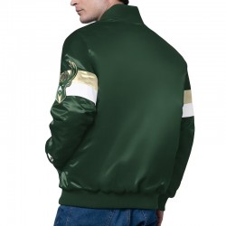 Milwaukee Bucks Triple Option Varsity Satin Jacket Milwaukee Bucks Triple Option Varsity Satin Jacket