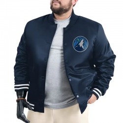 Minnesota Timberwolves Adaptive Bold Logo Varsity Satin Jacket