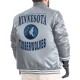 Minnesota Timberwolves Adaptive Bold Logo Varsity Satin Jacket