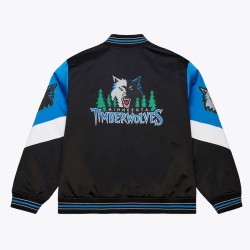 Minnesota Timberwolves Black Heavyweight Satin Jacket Minnesota Timberwolves Black Heavyweight Satin Jacket