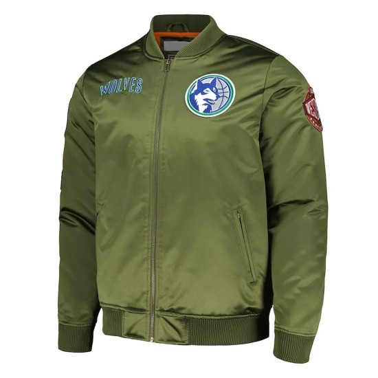 Minnesota Timberwolves Hardwood Classics Retro Green Satin Jacket Minnesota Timberwolves Hardwood Classics Retro Green Satin Jacket