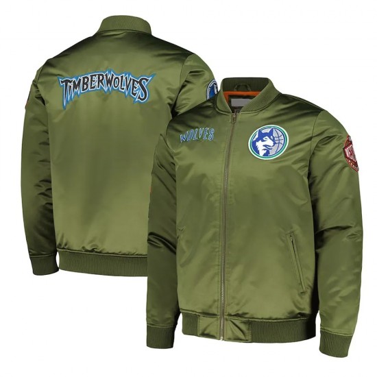 Minnesota Timberwolves Hardwood Classics Retro Green Satin Jacket Minnesota Timberwolves Hardwood Classics Retro Green Satin Jacket
