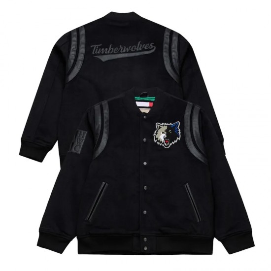 Minnesota Timberwolves Nights Walk The Tunnel Black Varsity Jacket
