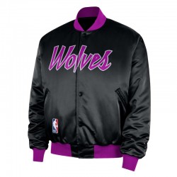 Minnesota Timberwolves Remix Courtside Black Bomber Jacket