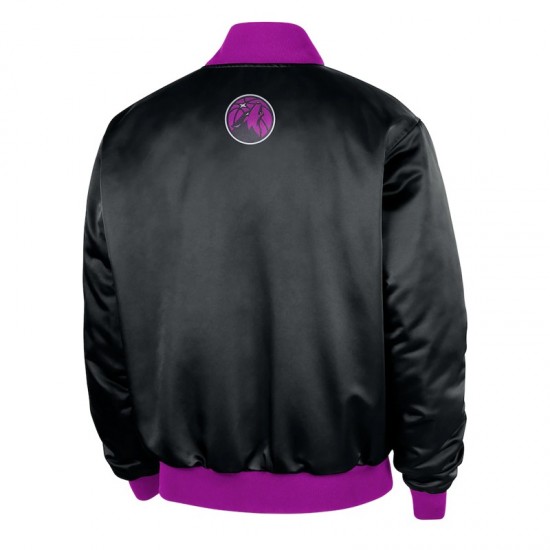 Minnesota Timberwolves Remix Courtside Black Bomber Jacket Minnesota Timberwolves Remix Courtside Black Bomber Jacket