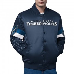 Minnesota Timberwolves Triple Option Varsity Satin Jacket