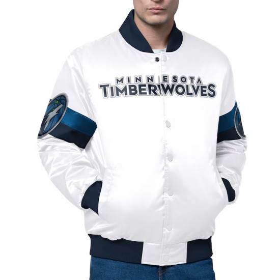 Minnesota Timberwolves Triple Option Varsity Satin Jacket