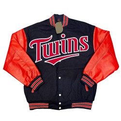 Minnesota Twins Navy and Red Varsity Jacket Minnesota Twins Navy and Red Varsity Jacket
