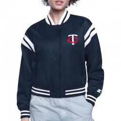 Minnesota Twins Printed Logo Varsity Satin Jacket Minnesota Twins Printed Logo Varsity Satin Jacket