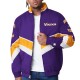 Minnesota Vikings Captain Purple Varsity Satin Jacket Minnesota Vikings Captain Purple Varsity Satin Jacket