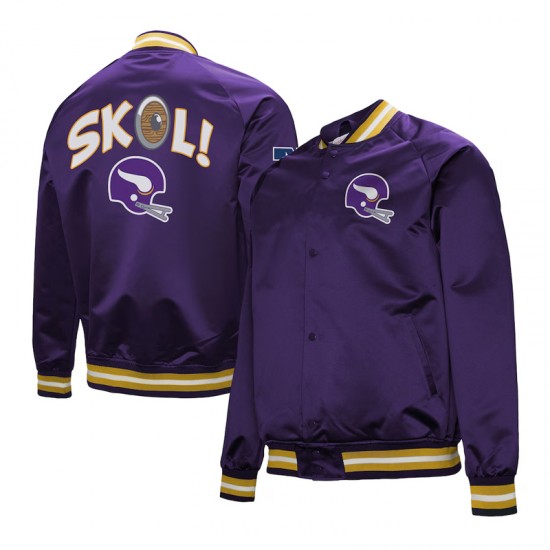 Minnesota Vikings Double Down Purple Satin Jacket Minnesota Vikings Double Down Purple Satin Jacket