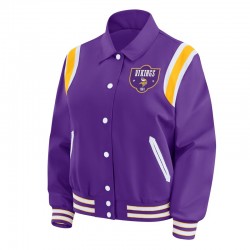 Minnesota Vikings Lightweight Purple Varsity Satin Jacket