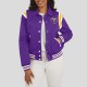 Minnesota Vikings Lightweight Purple Varsity Satin Jacket