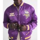 Minnesota Vikings Purple Varsity Bomber Satin Jacket Minnesota Vikings Purple Varsity Bomber Satin Jacket
