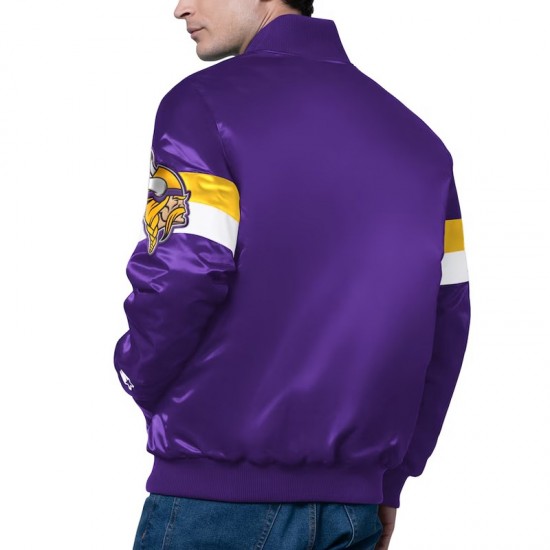 Minnesota Vikings Triple Option Varsity Satin Jacket