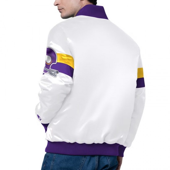 Minnesota Vikings Triple Option Varsity Satin Jacket