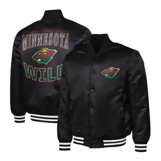 Minnesota Wild Adaptive Bold Logo Varsity Satin Jacket