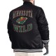 Minnesota Wild Adaptive Bold Logo Varsity Satin Jacket Minnesota Wild Adaptive Bold Logo Varsity Satin Jacket