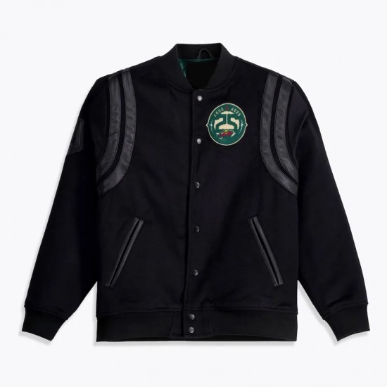 Minnesota Wild Nights Walk The Tunnel Black Varsity Jacket Minnesota Wild Nights Walk The Tunnel Black Varsity Jacket