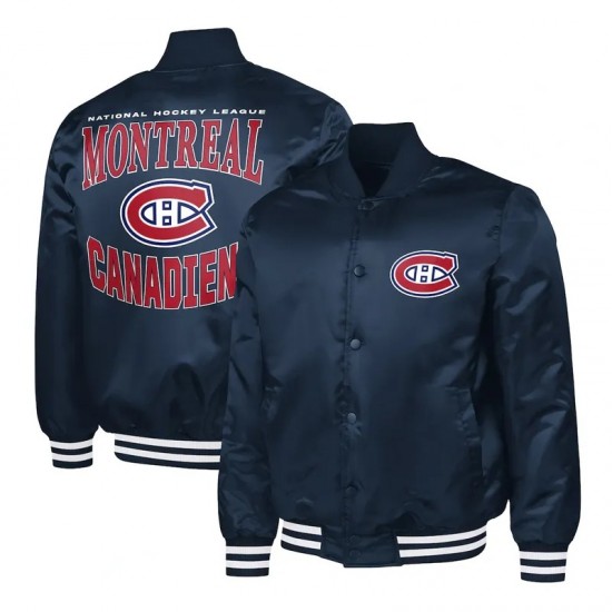 Montreal Canadiens Adaptive Bold Logo Varsity Satin Jacket