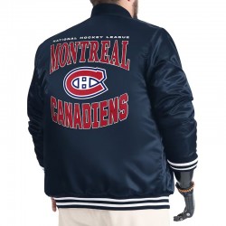 Montreal Canadiens Adaptive Bold Logo Varsity Satin Jacket Montreal Canadiens Adaptive Bold Logo Varsity Satin Jacket