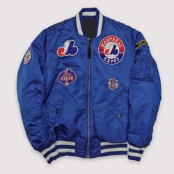 Montreal Expos MA-1 Blue Bomber Jacket