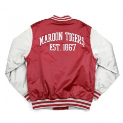 Morehouse Maroon and Light Gray Baseball Jacket Morehouse Maroon and Light Gray Baseball Jacket