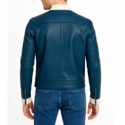 Mr Fantastic Blue Leather Bomber Jacket Mr Fantastic Blue Leather Bomber Jacket