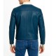 Mr Fantastic Blue Leather Bomber Jacket Mr Fantastic Blue Leather Bomber Jacket