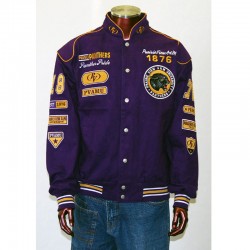 Nascar Prairie View Purple Twill Varsity Jacket
