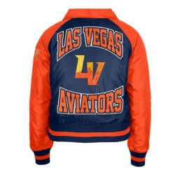 Navy/Orange Las Vegas Aviators Chenille Back Button-Up Jacket