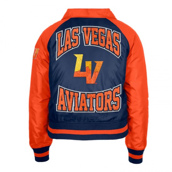 Navy/Orange Las Vegas Aviators Chenille Back Button-Up Jacket