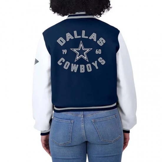 Navy/White Dallas Cowboys Varsity Full-Zip Jacket Navy/White Dallas Cowboys Varsity Full-Zip Jacket