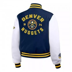 Navy/White Denver Nuggets Varsity Full-Zip Jacket Navy/White Denver Nuggets Varsity Full-Zip Jacket