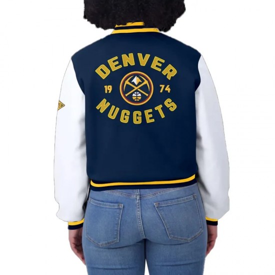 Navy/White Denver Nuggets Varsity Full-Zip Jacket
