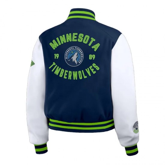Navy/White Minnesota Timberwolves Varsity Full-Zip Jacket