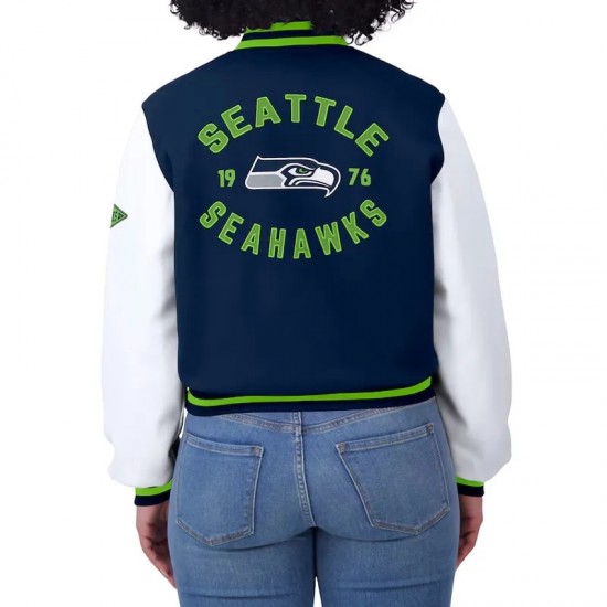 Navy/White Seattle Seahawks Varsity Full-Zip Jacket