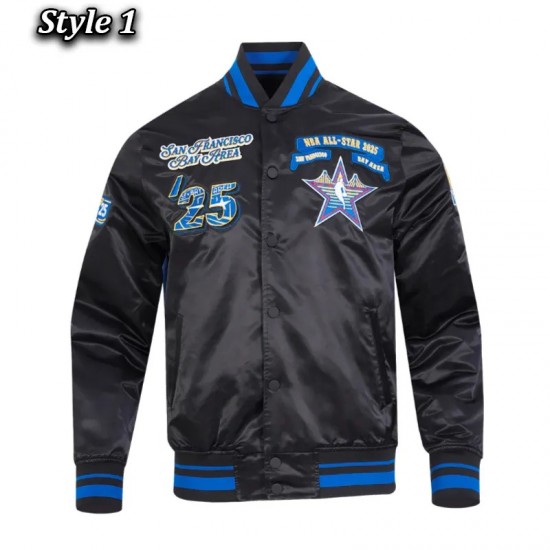 NBA All Star 2025 Classic Rib Satin Jacket NBA All Star 2025 Classic Rib Satin Jacket
