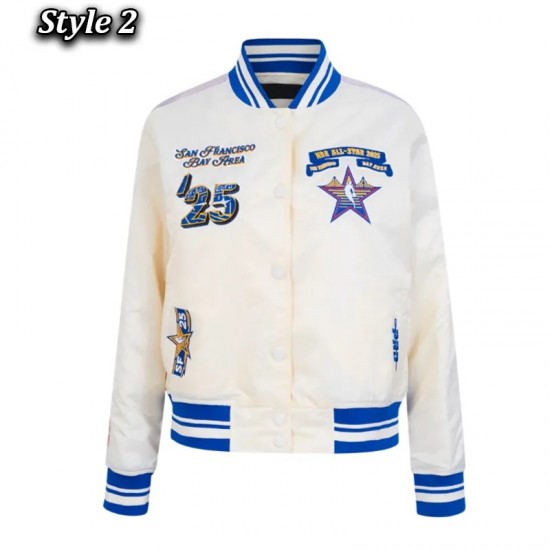 NBA All Star 2025 Classic Rib Satin Jacket NBA All Star 2025 Classic Rib Satin Jacket