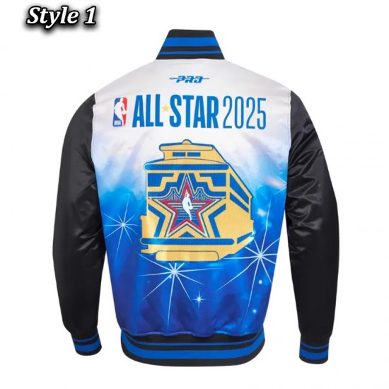 NBA All Star 2025 Classic Rib Satin Jacket NBA All Star 2025 Classic Rib Satin Jacket